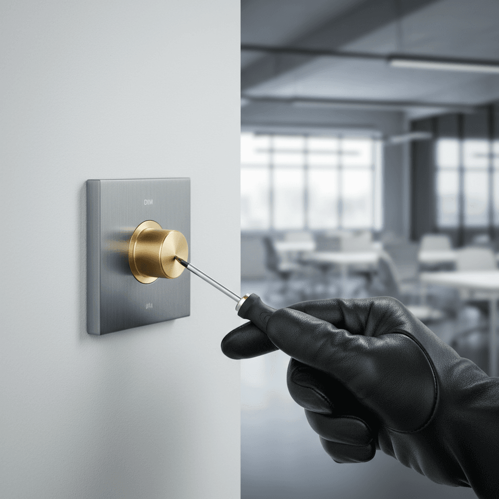Installing a dimmer switch in an office wall