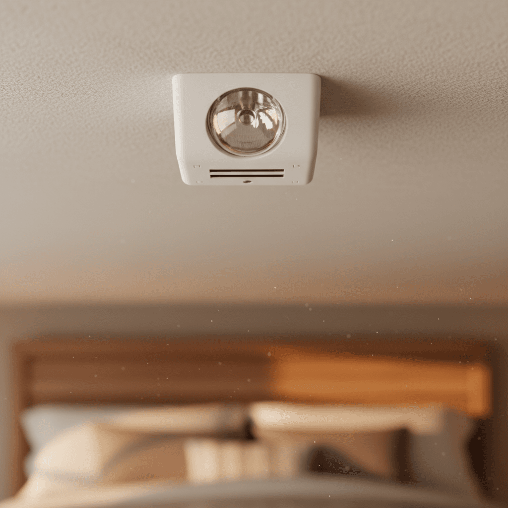combined horn and strobe fire alarm installed